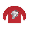 Long Sleeve Tee — Playful Calvin-Style Cartoon Face Graphic